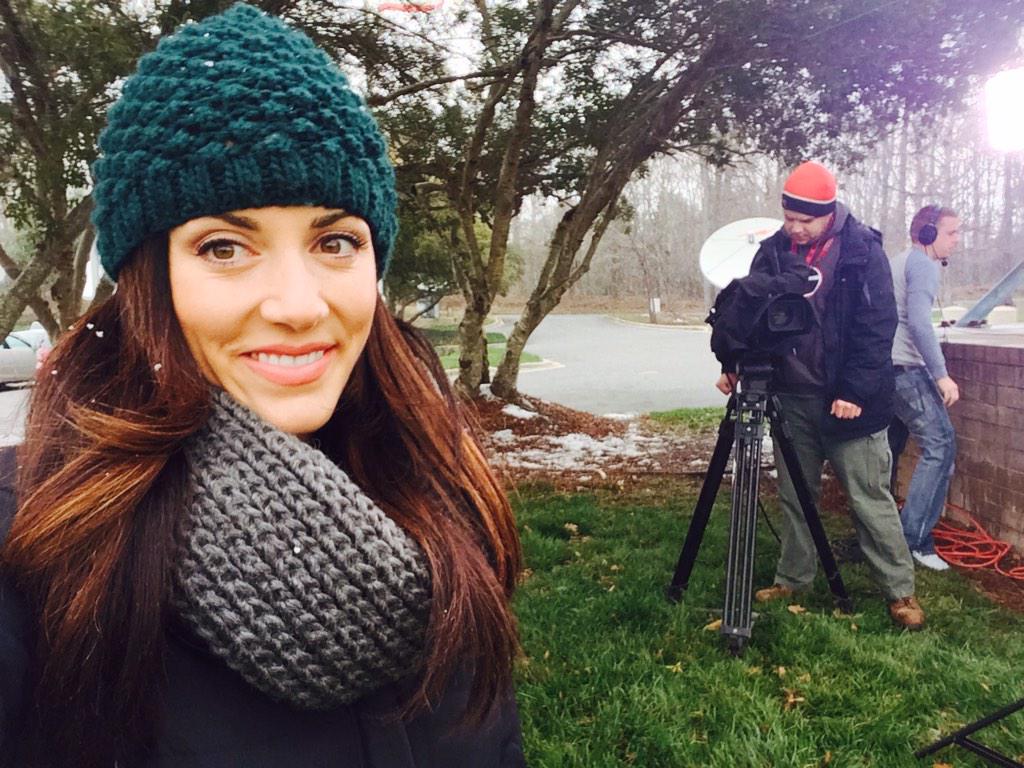 ErikaEckerson's tweet photo. Another snowy live shot selfie, just because. @WCNCThomas @wcnc #cantfeelmyface #makeitstop #NCice http://t.co/vVgxFbCTFi