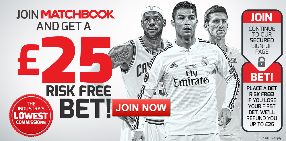 GrabFreeBets's tweet image. GRAB FREE Cashback up to £25 if your first bet loses with MatchBook!!

&amp;gt; dld.bz/fTV77=