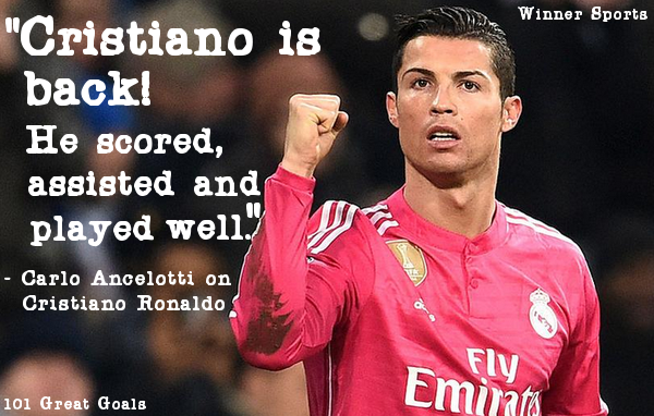 101greatgoals's tweet photo. Carlo Ancelotti on Cristiano Ronaldo http://t.co/dnzbIiNrr3
