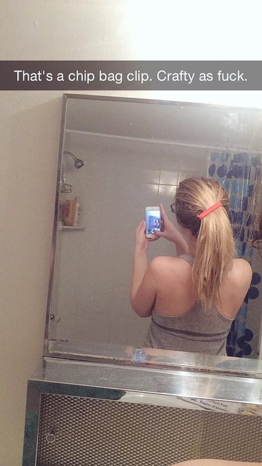 I'm trying to unpack and couldn't find a hair tie, so I had to get creative! http://t.co/UmrdH6BE8B