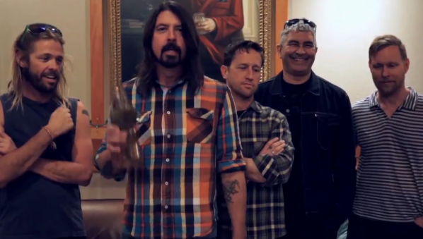 Watch - <a href="/FooFighters/">Foo Fighters</a> announce they're headlining @GlastoFest during the #NMEAwards nmem.ag/JhXcC