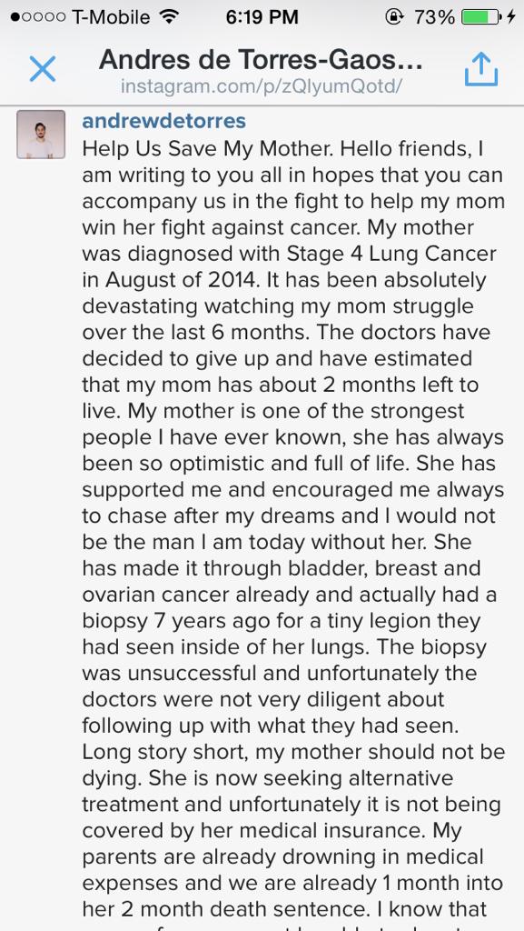 TIPBuffalo's tweet image. If anyone can help @AndrewAesthetic's mom by donating heres the link: gofund.me/IamthatIam or spread the word by RT