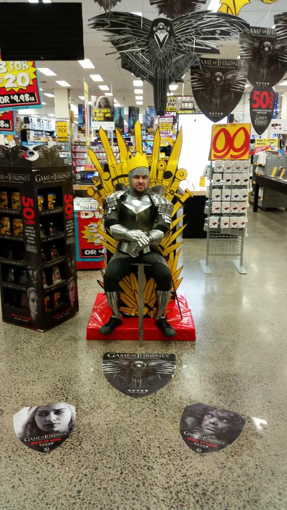 Come and get your photo taken in the <a href="/JBTamworth/">JB Hi-Fi Tamworth</a> throne when you grab your copy of game of thrones s4
#Westerosisours