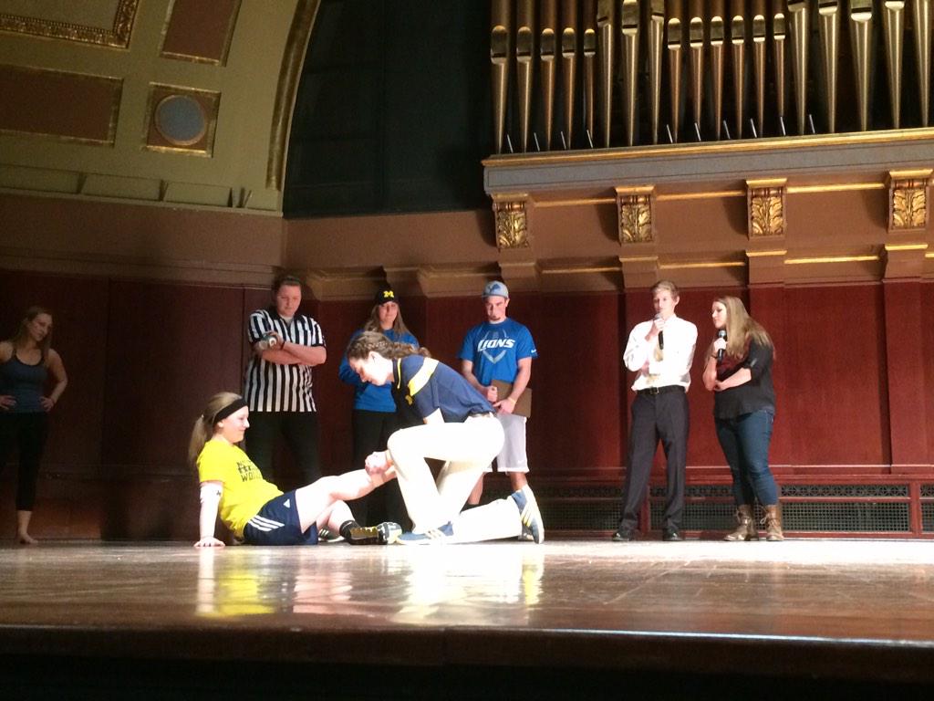 @umichSportsMed Athletic Training Combine #fastestanklewrap #MockRock2015