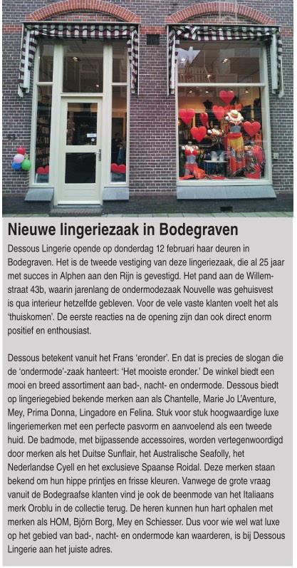 Trots #kijkopbodegraven #hetmooisteeronder <a href="/Dessous_Alphen/">Dessous Lingerie</a> en #Bodegraven