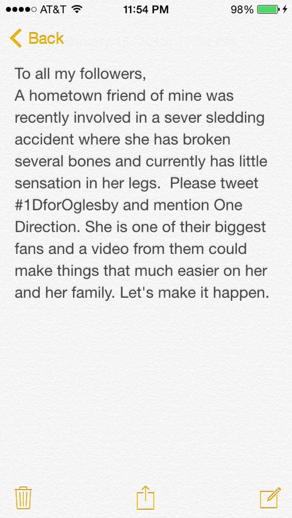 EliSherman's tweet photo. Favorites are useless, retweet or tweet your own so we can get this trending.
#1DForOglesby @onedirection http://t.co/xowCsLmHRP