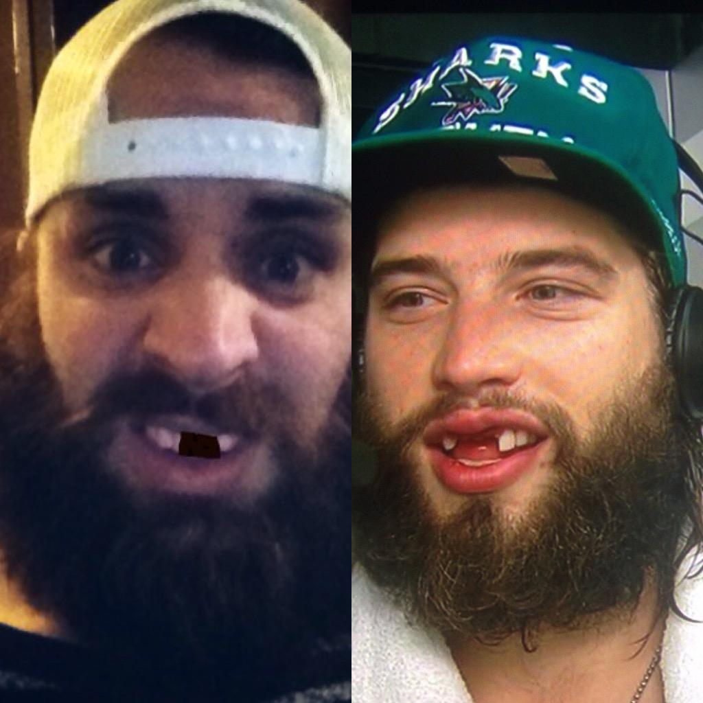 G_offurself's tweet photo. Me and @Burnzie88 were definitely separated at birth.#fearthebeard http://t.co/ICfjWiqDy6