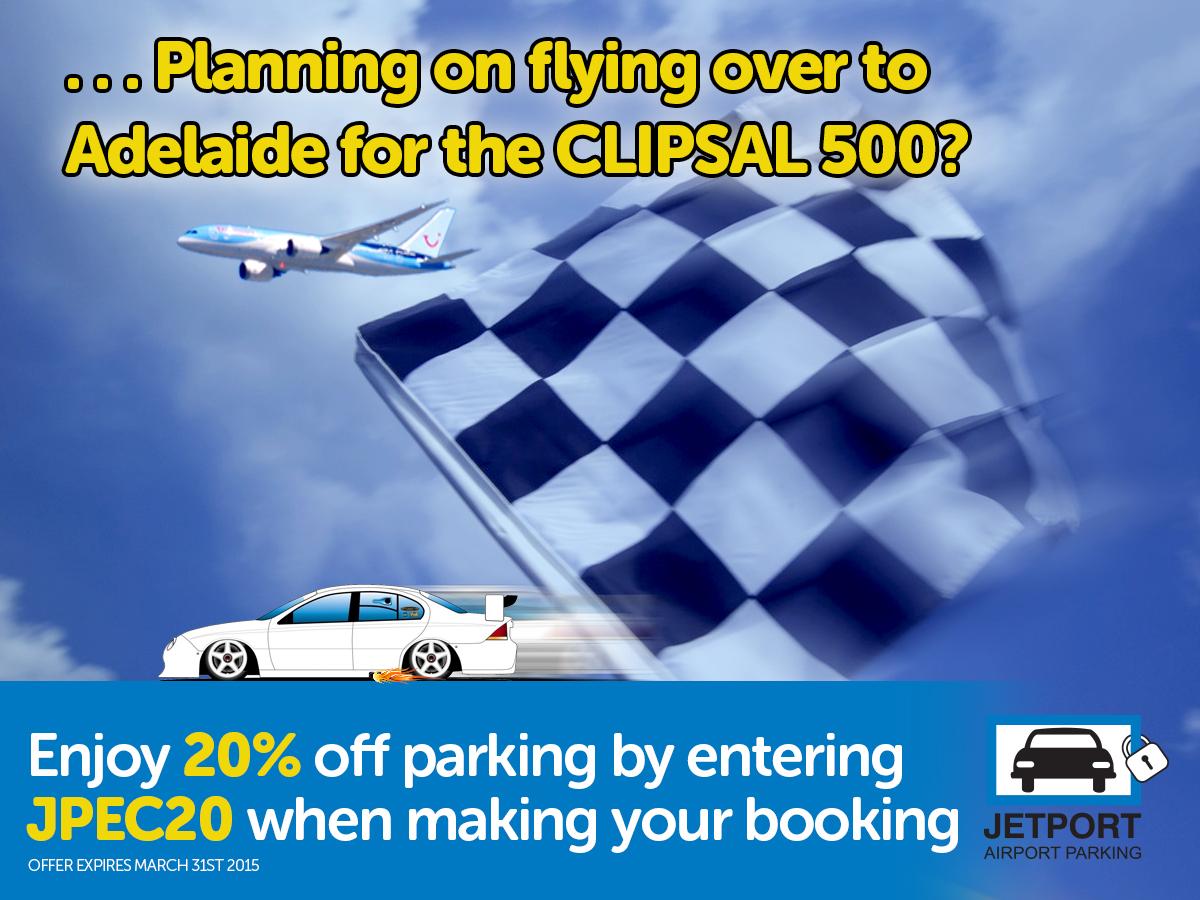 JetportParking's tweet photo. Flying to the  #Clipsal500 race. Book your airport parking at http://t.co/5JburvB2QY and enter JPEC20 for 20% off! http://t.co/73xawgnvC0