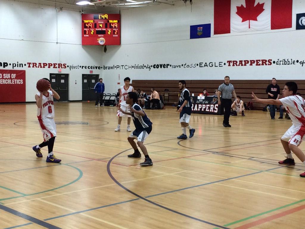 FMCSD's tweet photo. The Father Merc boys are #ymm challenge cup champs! A 54-51 win over Westwood! Go Trappers! http://t.co/ufFoEw6i7g