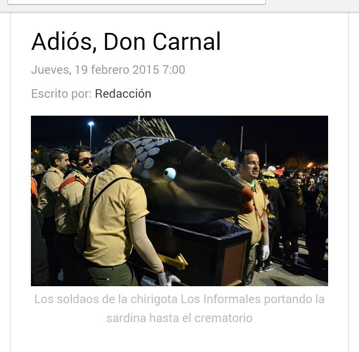 Informales_'s tweet photo. Miércoles de ceniza, adiós Don Carnal, aunque aún nos queda el viernes http://t.co/otZOpoIDka vía @BailenDiario http://t.co/4MNGRb5cPq