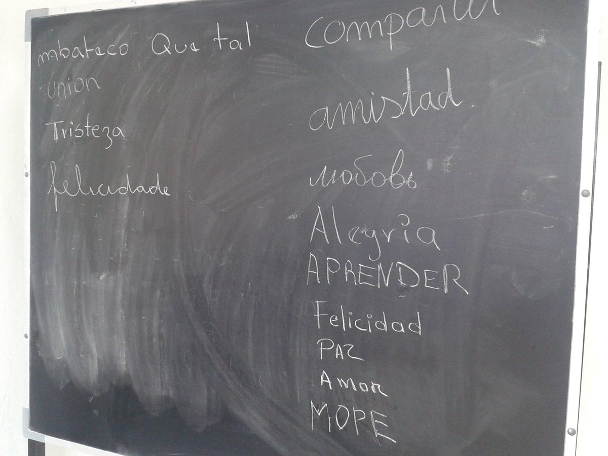 CNLGirona's tweet image. Alumnes del #bàsic1 del #SLCPalamós celebren el #DiaMundialLlenguaMaterna. Mots en castellà, rus, portuguès i guaraní