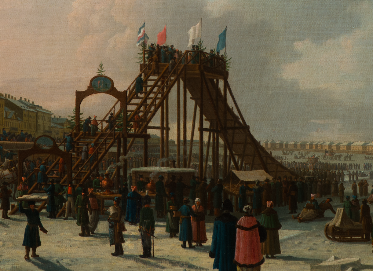 Б. Патерсен «катание с ледяных гор на реке Неве во время Масленицы» 1803