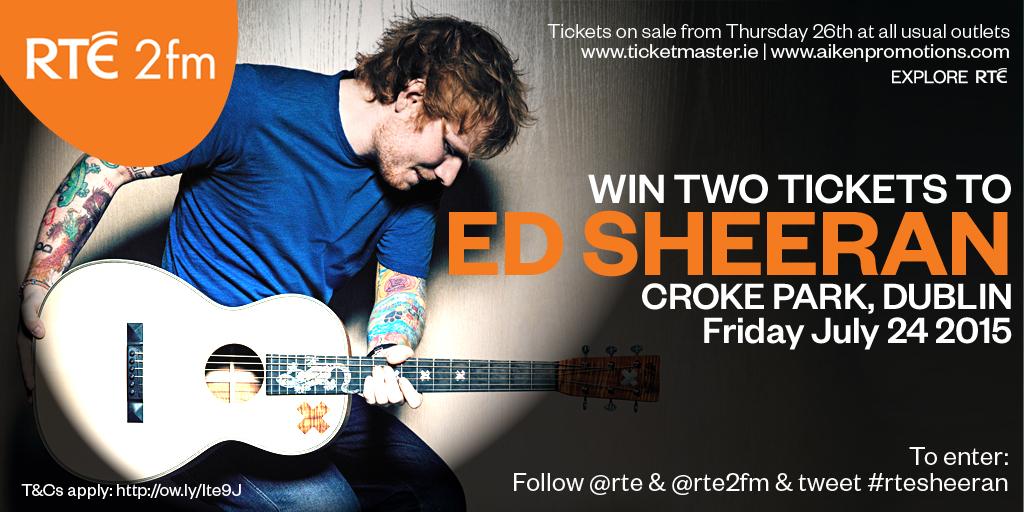 “<a href="/rte/">RTÉ</a>: *** WIN *** 2 tix to <a href="/edsheeran/">Ed Sheeran HQ</a> Croke Park 2015 ... Just follow <a href="/rte/">RTÉ</a> &amp; <a href="/rte2fm/">RTÉ 2FM</a> &amp; RT #rtesheeran ” #rtesheeran