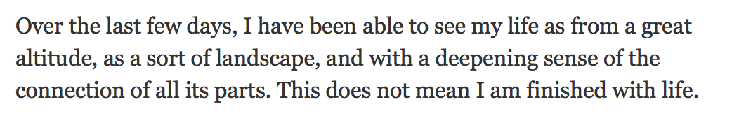 nytopinion's tweet photo. Oliver Sacks on learning he has terminal cancer http://t.co/kijzePEhdP http://t.co/RCOxB2PMQk