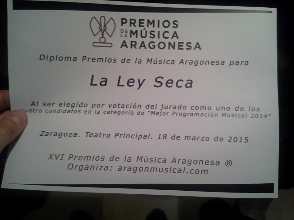 ArcadeProduccio's tweet image. Contentos:la sala con la que trabajamos,@LaLeySeca nominada a "mejor programación" en Premios de la Música Aragonesa!