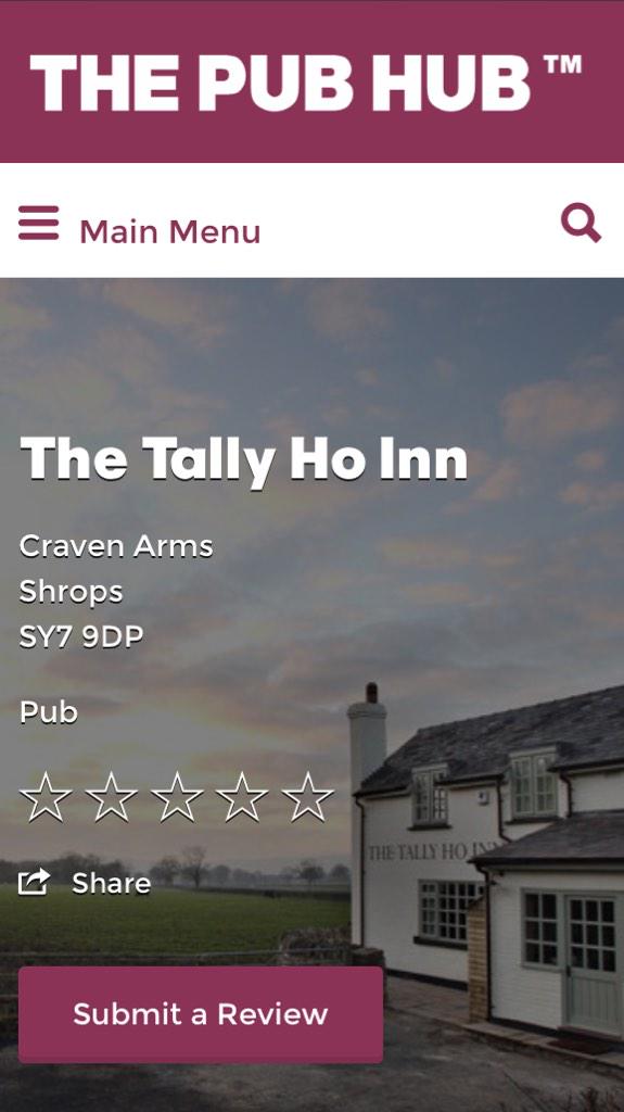 <a href="/TheTallyHoInn/">The Tally Ho Inn</a> Your pub listing is now live at thepubhub.co.uk/pub/bouldon-cr… Thanks for joining us #pubs