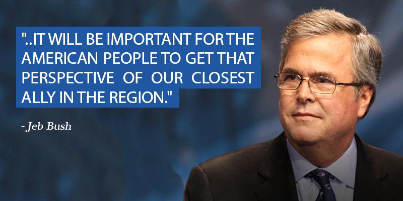 netanyahu's tweet photo. Thanks to the comments from @JebBush regarding my upcoming speech to Congress: http://t.co/NaELIbL4XJ