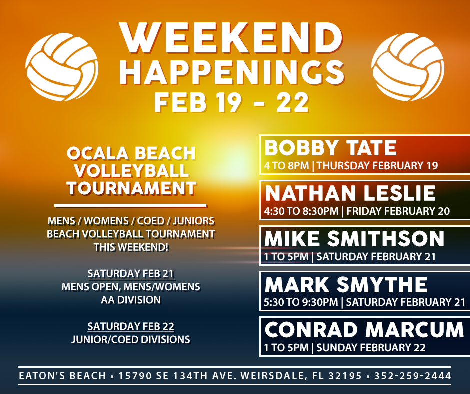 We're got a little of everything this weekend at "the beach" -- music, volleyball, food, drinks.