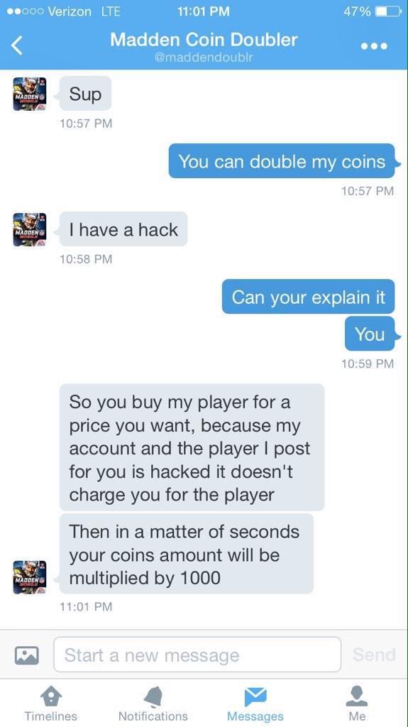 MmScams's tweet photo. .@maddendoublr has been added to the list for attempting to scam http://t.co/j33Adolau8