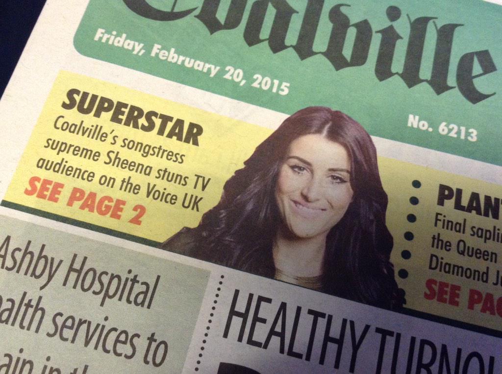 CoalvilleTimes's tweet photo. It's not as if we like to understate your abilities @mchughsheena #gosheena #teamwill #thevoiceuk http://t.co/UcrHcbISBN