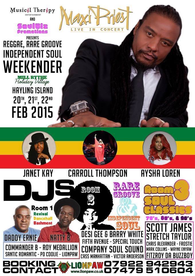 Sat 02/21 at The Hayling Island Reggae & Rare Groove Weekender @millrythetweets UK Tickets: reggaeweekender.co.uk/weekendpass.ht…