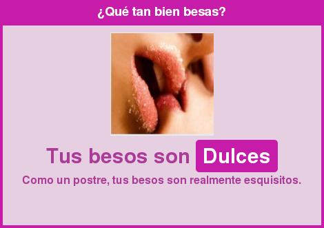 Yeissiret's tweet photo. Besos Dulces - Besas como pocos, que suerte los que te han besado... --> Realiza tu test en: http://t.co/2AxFgX9Xo0 http://t.co/tvcuJ87aaG