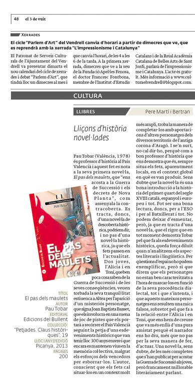 BullentEdicions's tweet photo. El subtítol de @pasdelsmaulets és "per entendre la Guerra de Successió" Pere Martí i Bertran el recomana al #3DeVuit http://t.co/WO08oN6tsr