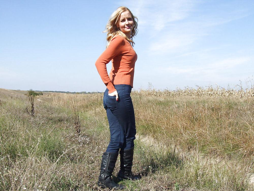 Outdoor blonde wife babe