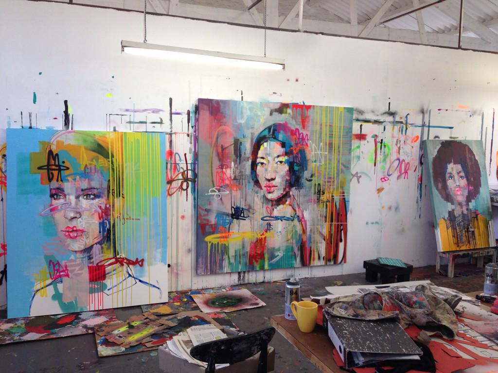 StudioCpt's tweet image. Kilmany-jo Liversage getting ready for #capetownartfair