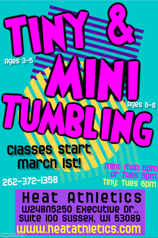 LetsGoRaysWI's tweet photo. Do you have a little one interested in trying out tumbling? Check out our Tiny (3-5) or Mini (6-8) tumbling classes! http://t.co/emFlW4ZoML
