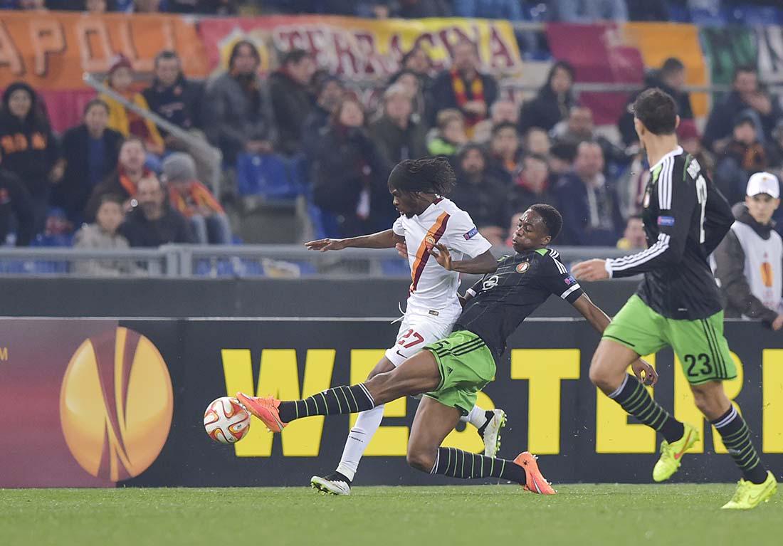 OfficialASRoma's tweet photo. Risultato finale | full time: Roma-Feyenoord 1-1 (22' Gervinho, 55' Kazim) #RomaFeyenoord #UEL http://t.co/nOPU3BF5O3