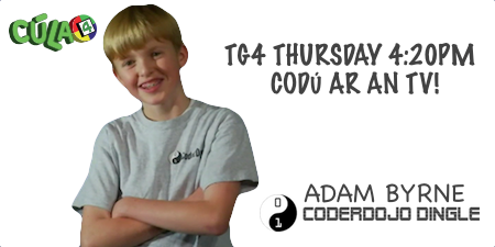DingleDojo's tweet photo. #codingontv with @Cula4_TG4 Part 2 of the @scratch_ie game! @TG4TV player: http://t.co/S9ux0c5LVU http://t.co/KiabFGT5c3