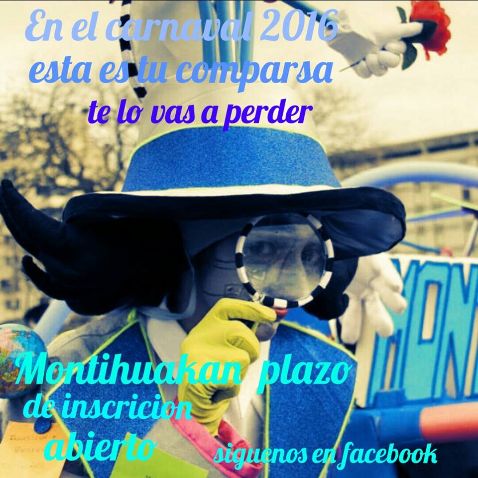Plazo de inscripción abierto en la Comparsa <a href="/Montihuakan/">Montihuakán</a>. #Carnaval #Montijo #carnavalmontijo2016