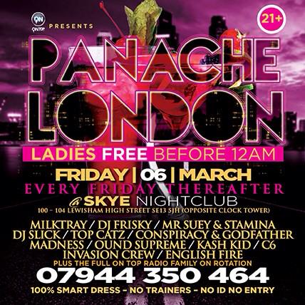 OnTopFM's tweet image. @HeartInMusicENT RT OnTop Radio presents PANACHE LONDON @ Skye Nightclub Lewisham Fri 6th March :LADIES 100% FREE