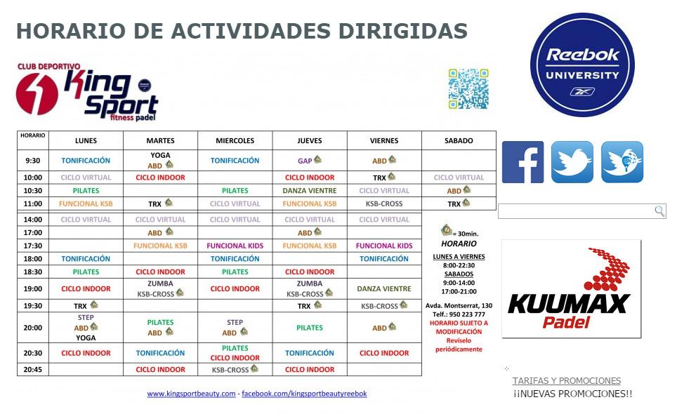 KUUMAXPadel's tweet photo. Horario de actividades dirigidas @KingSportBeauty​ @PadelKingAlm http://t.co/0LnJshAB56