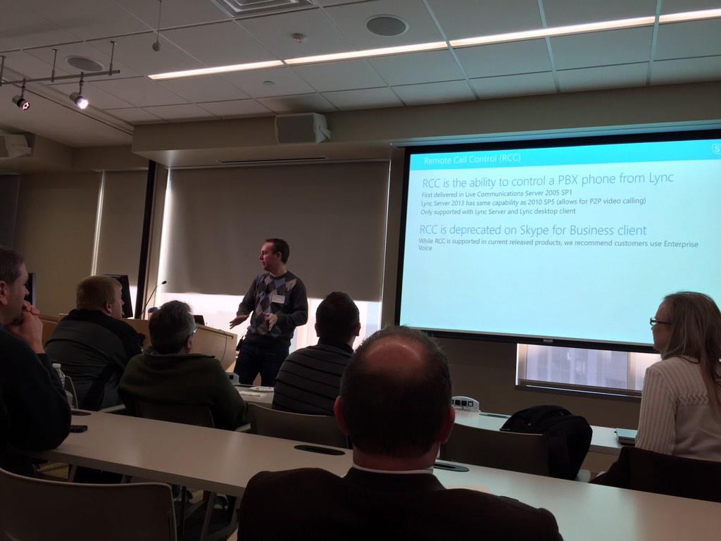 InvalidCanary's tweet photo. The Argyle MVP @rbrynteson is dropping @SkypeBusiness knowledge on @MNSLUG this morning. #Skype4B http://t.co/65pvKJkZxD
