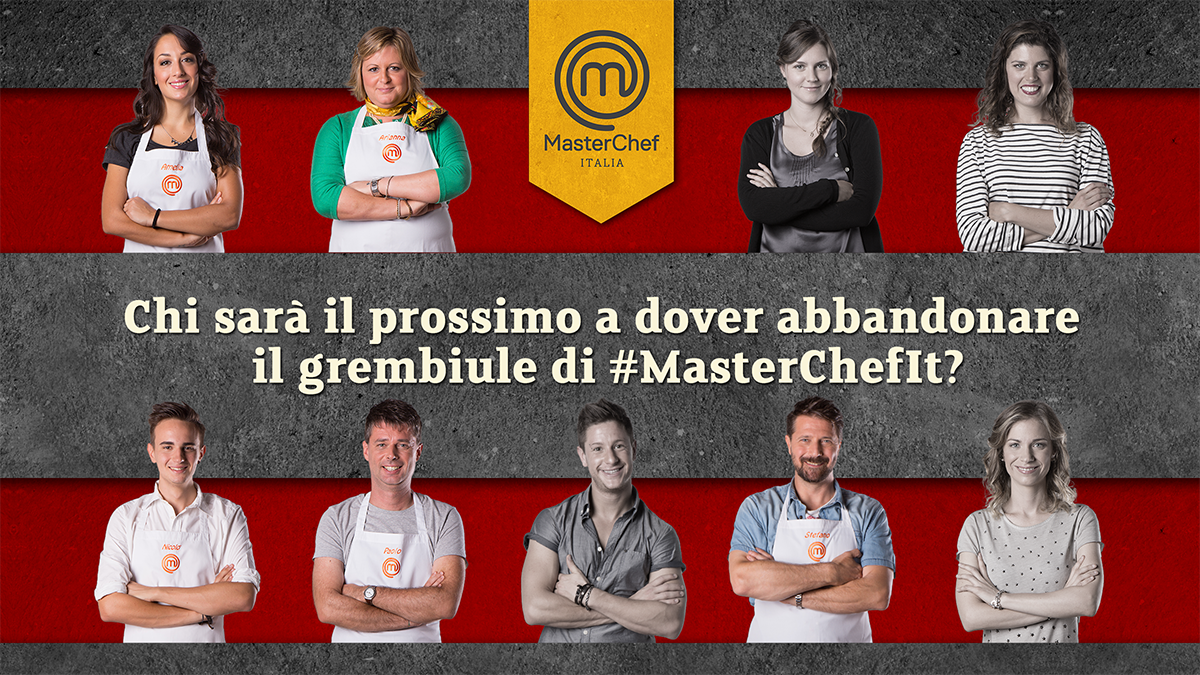 MasterChef_it's tweet photo. Chi sarà il prossimo ad abbandonare il grembiule di #MasterChefIt? Scopritelo STASERA alle 21.10 su @SkyUno! http://t.co/hWGW2J62Rd