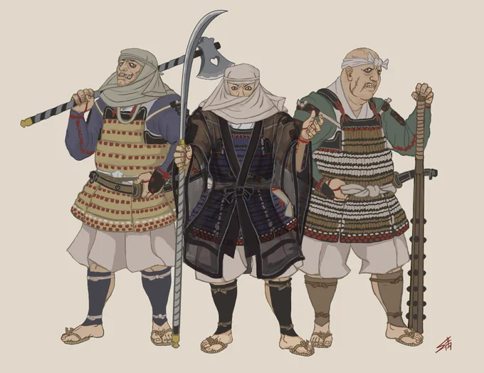 中世の僧兵を描いた。とても仏門に帰依してるとは思えん顔立ちw
このくらいでないとヒャッハーな中世武士とは渡り合えんよなと思いながら描いた。 