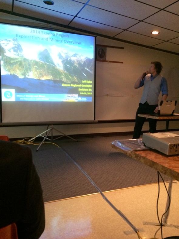 UTMExploration's tweet photo. #RockTalk2015 in #Smithers today: Highlights from NW BC by Jeff Kyba, regional geo.  #SEG http://t.co/XMdqci6yuh