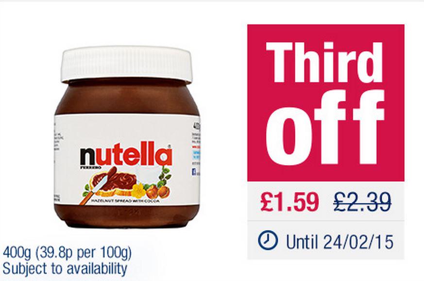 mycoopoundle's tweet image. Nutella Hazelnut Chocolate Spread #ThirdOff Now Only £1.59 #Oundle #Peterborough