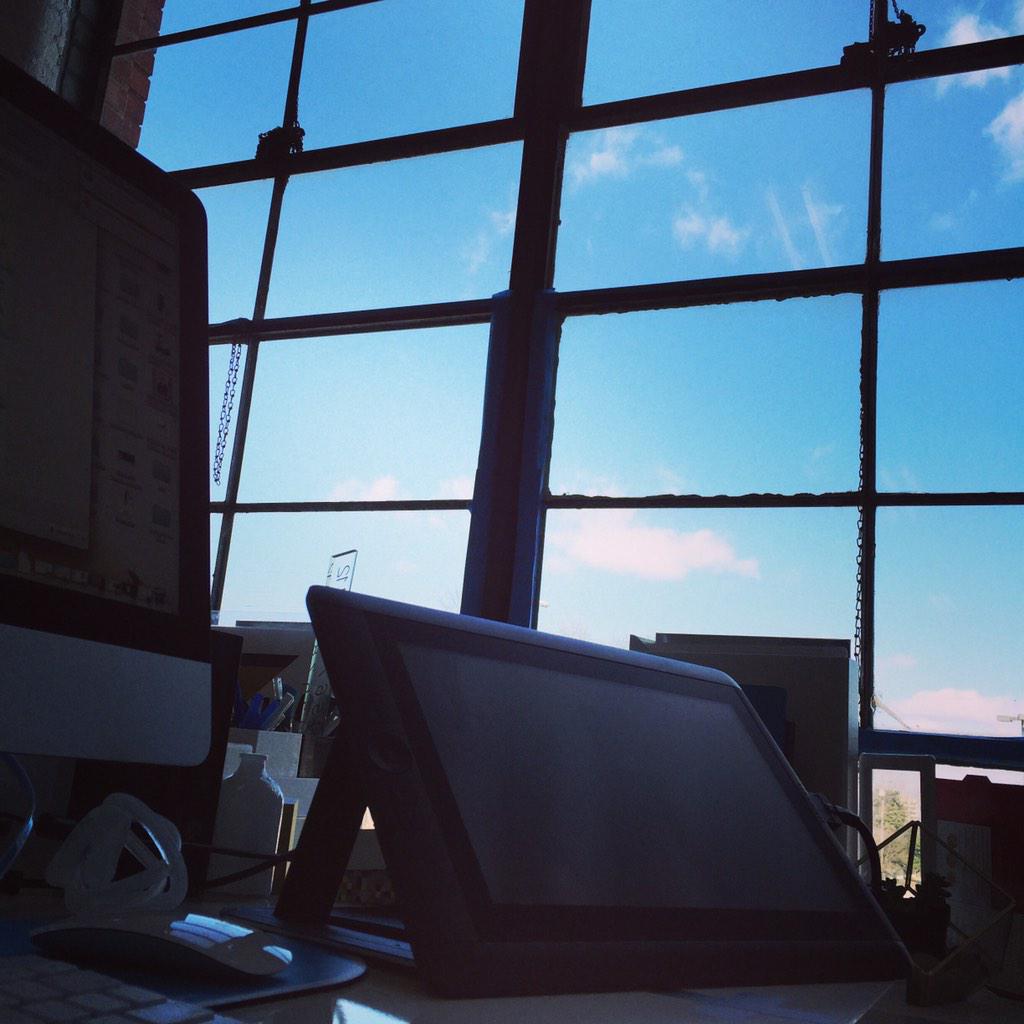 It may be cold out today, but goodness, those clear blue skies! #myview #wacom #graphicdesign #iHeartHsv #lowemill