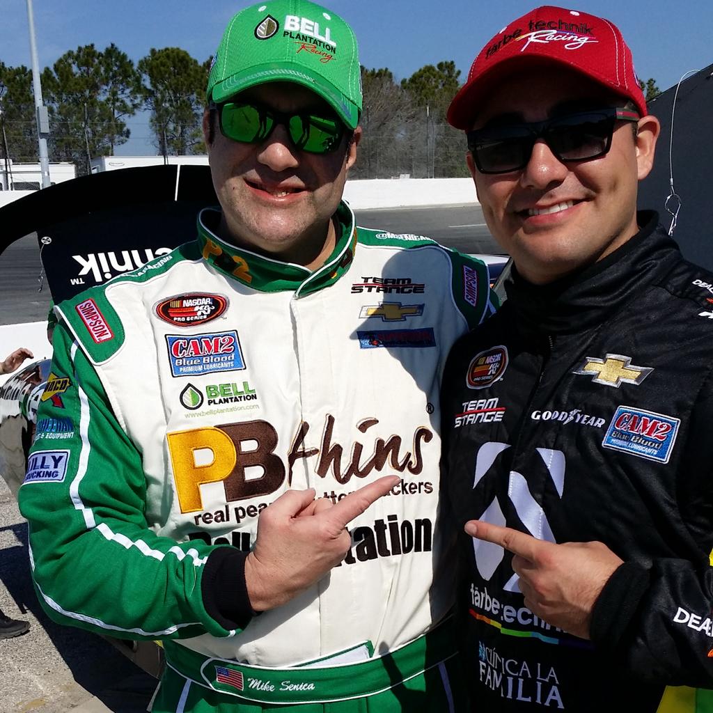 msenicaracing's tweet photo. @CHRISTIANCELAY2 and myself prior to practice #nascar #teamstange #bellplantation #team47 #speedweeks2015 http://t.co/y62NqLatuT
