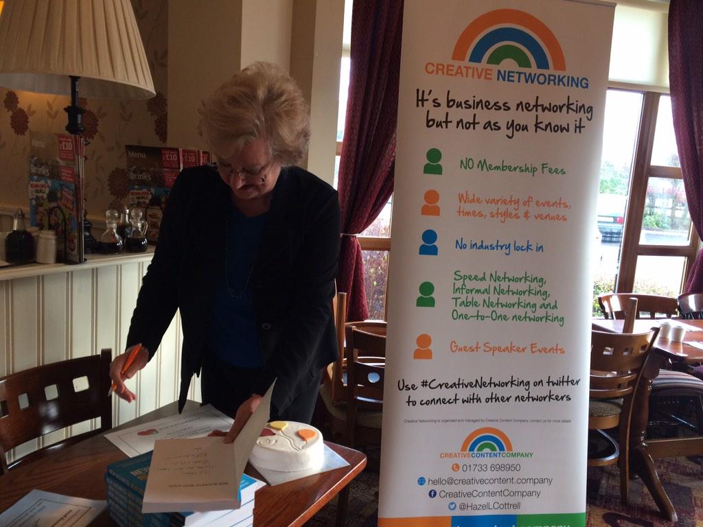 AnnHawkins's tweet image. RT @HazelLCottrell: Got @AnnHawkins to sign @Peter_Chamber #NBNSBook at #creativenetworking &amp;amp; delivered with cake