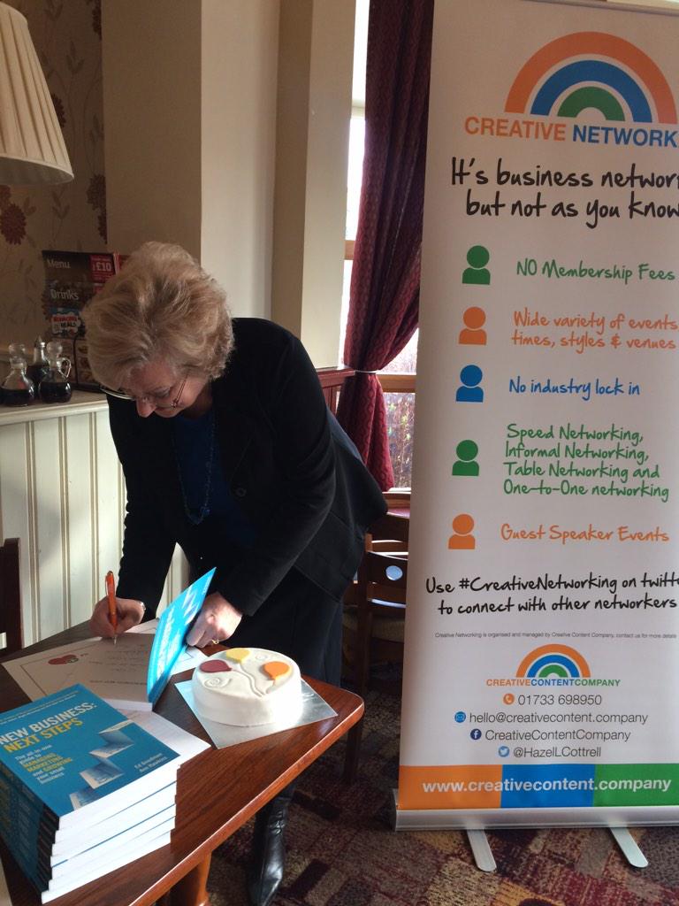 AnnHawkins's tweet image. RT @HazelLCottrell: Got @AnnHawkins to sign @Peter_Chamber #NBNSBook at #creativenetworking &amp;amp; delivered with cake
