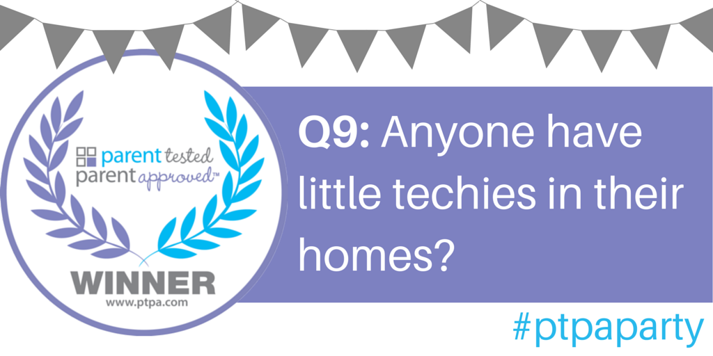 PTPA's tweet photo. Q9: Anyone have little techies in their homes? #ptpaparty http://t.co/OgsaxCrbj3