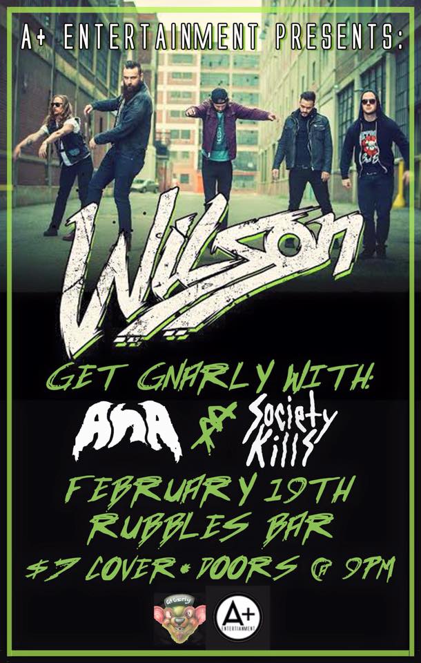 rubblesbar's tweet photo. Tonight! @wilsonparties @AmNoiseArmy &amp; @SocietyKills rock @rubblesbar! Doors at 9 Music at 10. #CMU $3.25 #doubles http://t.co/vRKk0NkDZk