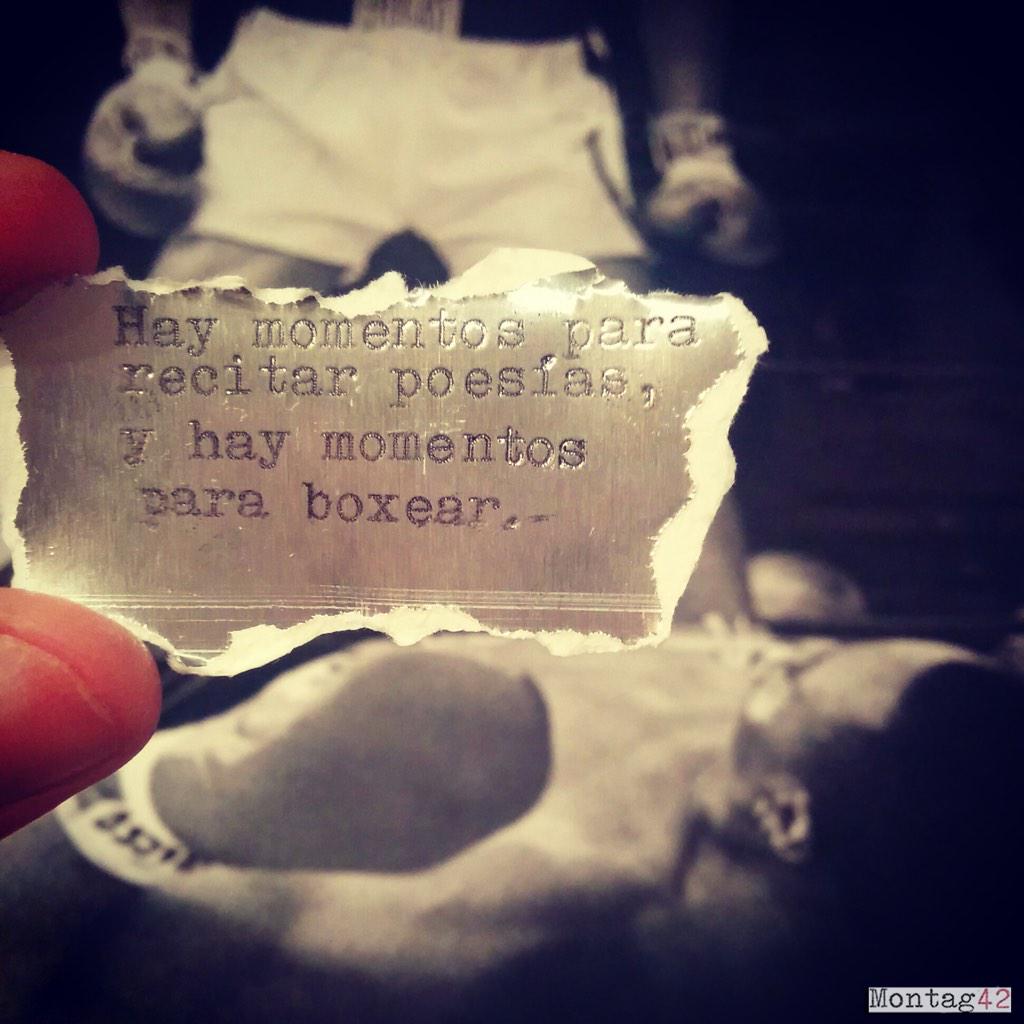 Montag42's tweet image. XXVIII. Hay momentos para recitar #poesia y hay momentos para #boxear Cita: Roberto Bolaño.