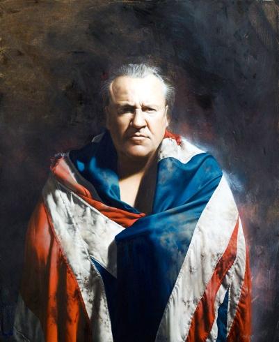 On this day born, 19 Feb 1957, Happy 58th Birthday, Ray Winstone!
Painting: The Flag Bearer by Mitch Griffiths (2009) 