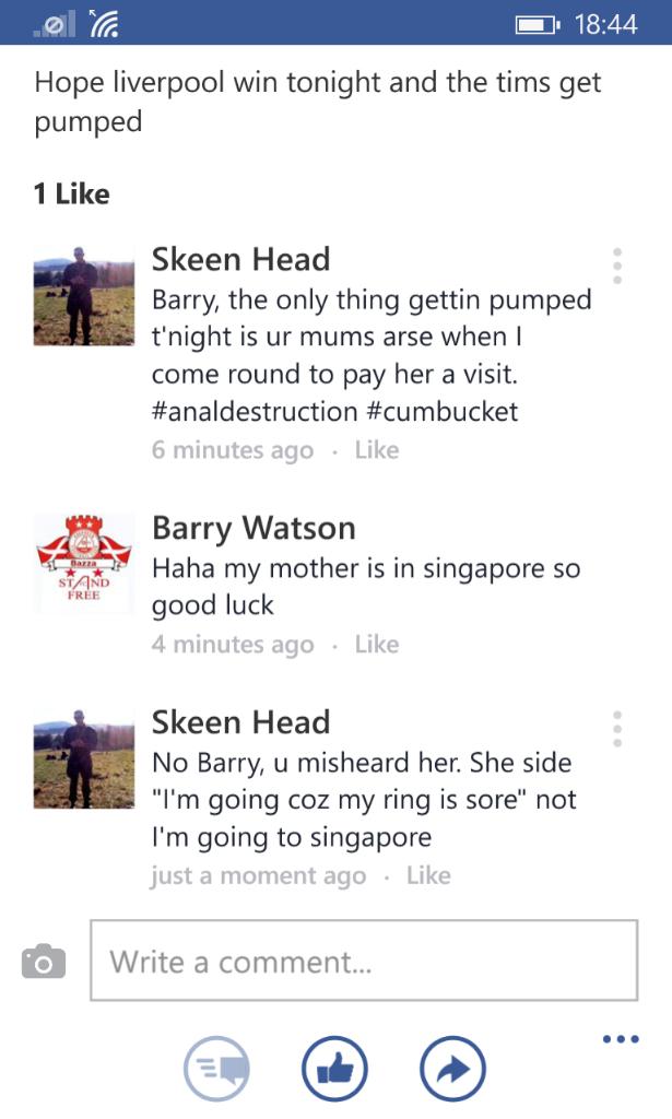 skeen_head's tweet photo. I don't know why my friends out up with me. #barrybunt #yourmom http://t.co/Hu7xGyw35d