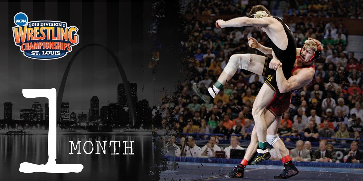 NCAAWrestling's tweet photo. The 2015 #d1wrestle championship is just one month away! http://t.co/XtlyFWrepc